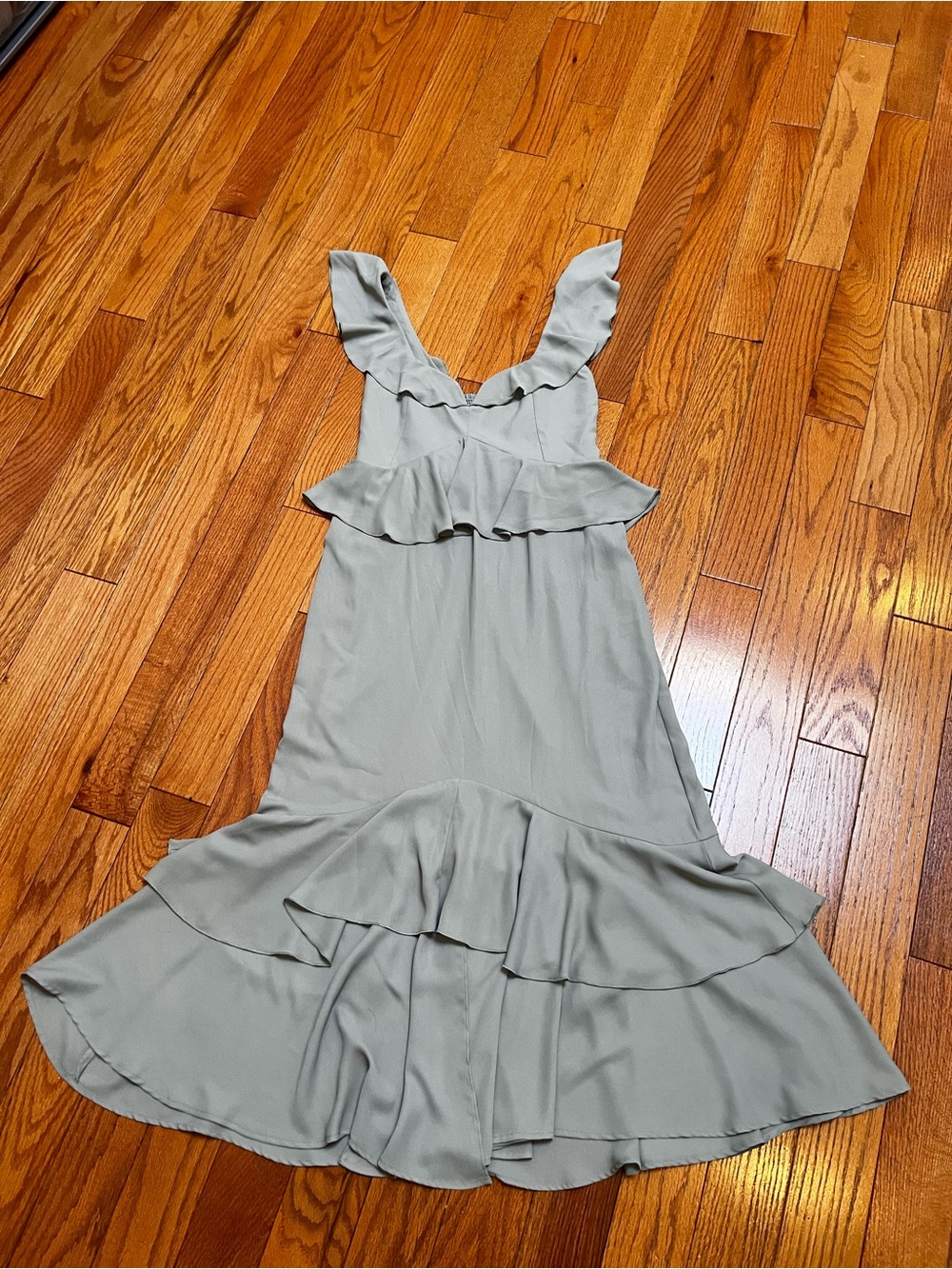 Show me your MuMu Reese Ruffle dress, Moss green Small